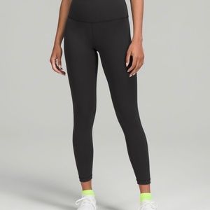 lululemon wunder train black leggings 25 inch inseam, size 2